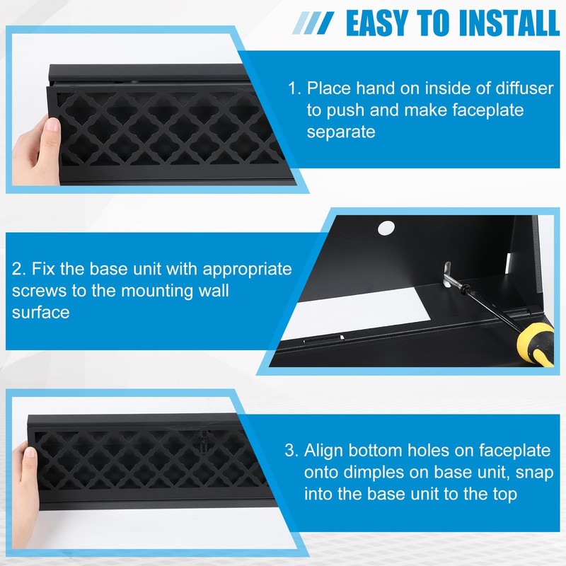 Blulu 1 Pcs 15 Inch Baseboard Register Duct Opening Size
