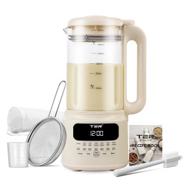 TER Household Appliances Electric Heating Automatic Soymilk Nut Milk Maker Machine Soybean Milk Makercolor: White, plug type: US, voltage (v): 220-240V