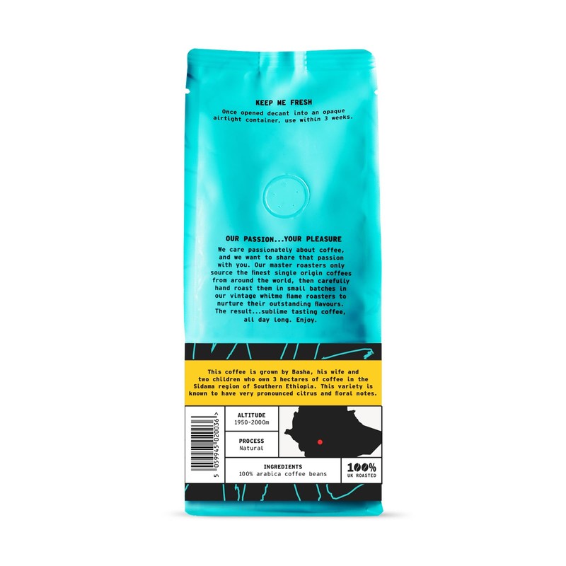 Coffee Ground, 227g Bag Ethiopian Espresso Ground Coffee, 100% Arabica,