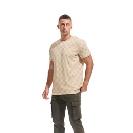 JEEGAL Mens Hipster Hip-Hop Urban Tees Soft Cotton Crew Neck Short Sleeve True Classic Print T-Shirts Apricot XL