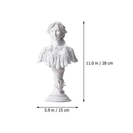 GANAZONO Greek Female Figurine Athena Woman Bust Statue Resin Roman Anna Sculpture Goddess Figure for Sketch Practice Room Home Decor
