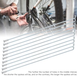 10 Pcs 13G 2.2mm Bike Spokes,Stainless Steel Spokes,Bicycle Tricycle Wheel Accessories,Provide Support and Motivation,High Strength and Durable.(220MM)