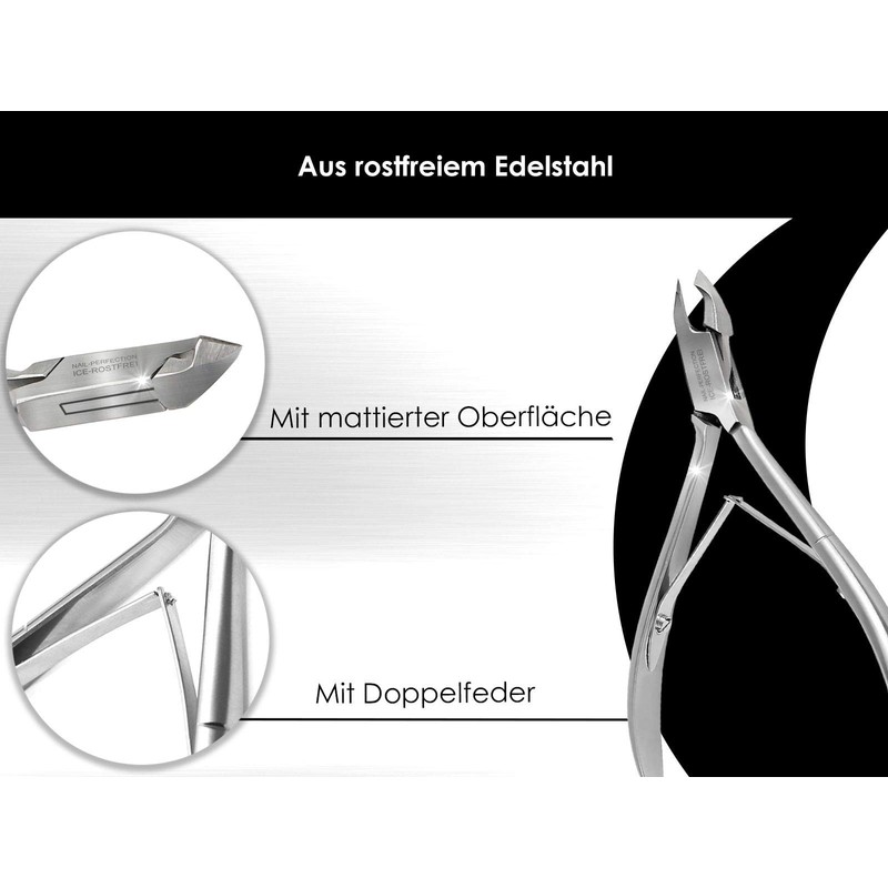Nagelhautzange Hautzange mit Doppelfeder - 3 mm Schnitt - Rostfreies