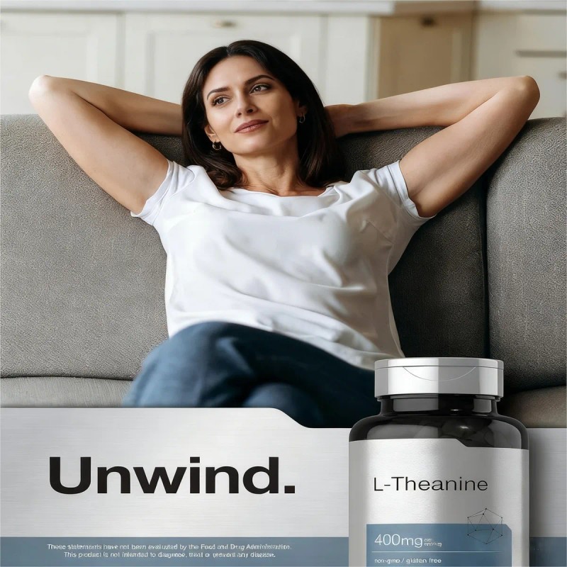 L-theanine 60 Unid. - Para Mejorar Rendimiento Recuperacin Sin Sabor