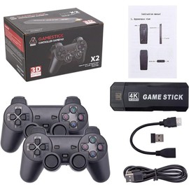 Retro Video Game Console, Mini Plug and Play Game Stick, Dual 2.4G Wireless Controllers. 4K HD HDMI Output,Nostalgia Stick Game with 20+ Emulators & 128G Cards, Built in 41,000+ Games. (128G)