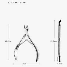 SYGELER Professional 3-in-1 Stainless Steel Cuticle Trimmer Set – Precision Cuticle Pusher & Nippers for Salon-Perfect Manicure/Pedicure – Hypoallergenic Nail Care Kit for Sensitive Skin