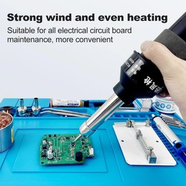 Jadeshay Hot Air Gun, 220 V 450 W Hot Air Blower LCD Adjustable Electronic Heat Gun Desoldering Soldering Station with 4 x Nozzles and 1 x Holder