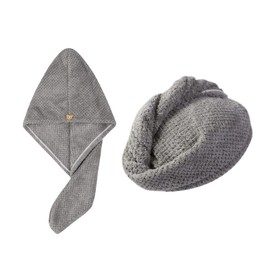 Domxies Microfiber Hair Towel Wrap, Hair Drying Towel, Ultra Absorbent Fast Drying Hair Towel Wraps for Wet Hair, Long, Curly, Thick, Frizzy Hair (Grey)