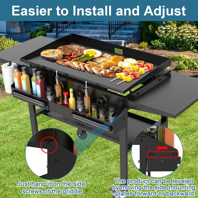 Adjustable Front Griddle Caddy for Blackstone 28" to 36" Griddles,