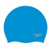 Speedo Unisex Adult's Plain Moulded Swim Cap, Blue/Chrome, One Size