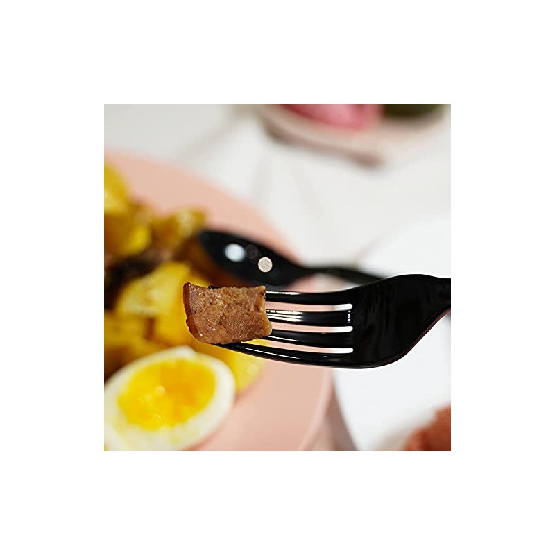 Individually Wrapped Heavy Weight Plastic Fork (200, Black Fork)