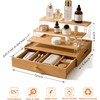 Bamboo Perfume Organizer with Drawer, 3 Tier Makeup Display for