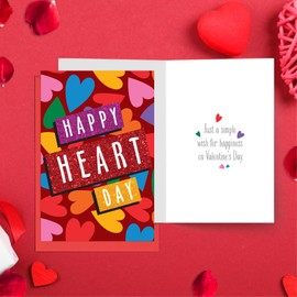 easykart labels Happy Valentine'S Day Greeting Cards With Gold Foiling, Dark Red Self Paper With Red Envelope, 5.75 X4.25 Inch With Seal Stickers For Your Loved Ones
