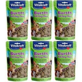 Vitakraft 6 Pack of Bursts Treats, 1.76 Ounces Each, Wild Berry Flavor, for Pet Rabbits Guinea Pigs and Hamsters