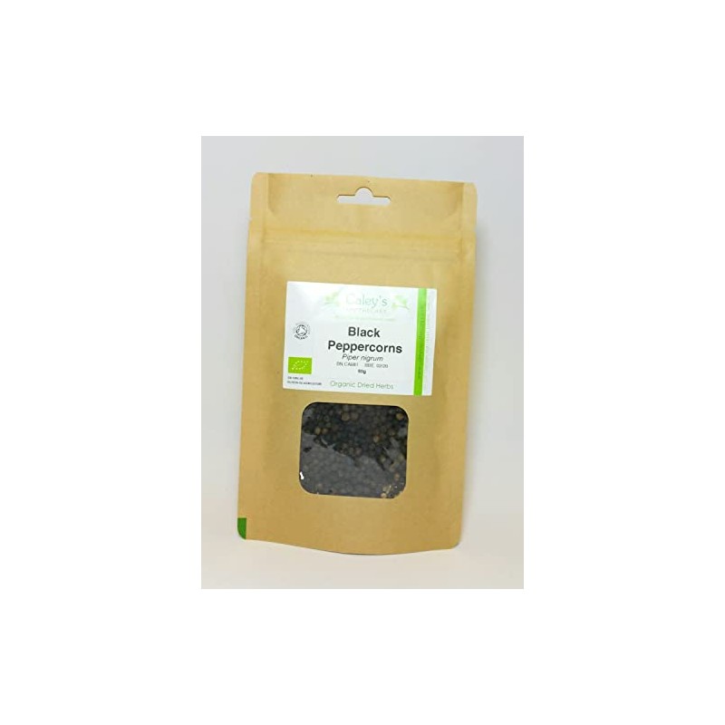 Organic Black Peppercorns (Piper nigrum) Dried Herb (50g)