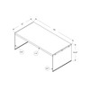 Monarch specialties , Coffee Table, Tempered Glass, Grey Cement, 44"L