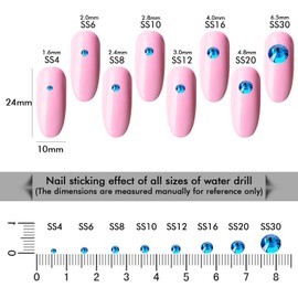 288Pcs Blue Zircon Crystal Rhinestones,Glass Flatback Rhinestones Gemstones for Nail Face Makeup Art Crafts Clothes Decoration -(SS30,6.5mm,Blue Zircon)