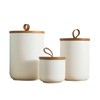 Kendiis Canister Sets for Kitchen, White Ceramic Kitchen Canisters for