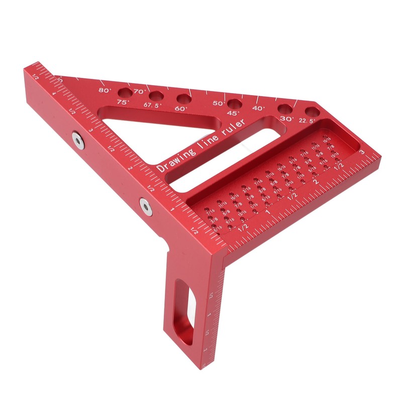 Carpenter Square Hole Scribing Ruler 45 90 Degree Aluminum Alloy