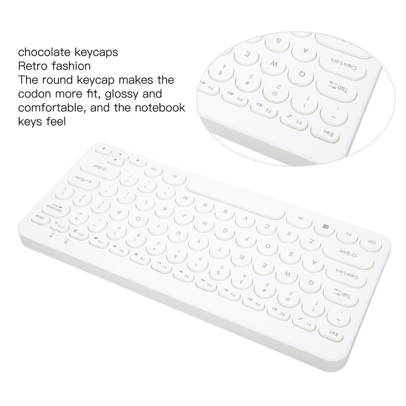 2.4G Wireless Keyboard Mouse Combo 78 Key Retro Round Keycap
