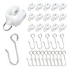 Pocysem Flexible Bendable Ceiling Curtain Track Roller Hooks Plastic Metal