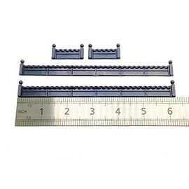 Proops Dolls House Garden Border Edging Panels, Pack of 2 Long and 2 Short Panels, 1/12th Scale. A1013 (Blue-Grey, Rope TOP)