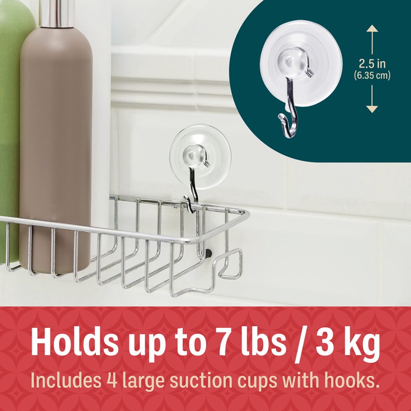 Holiday Joy Suction Cup Hooks for Shower 4Pack – Max