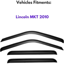 KPY Window Visor Compatible with Lincoln MKT 2010, Rain Guard Window Vent Deflectors Tape-On Style