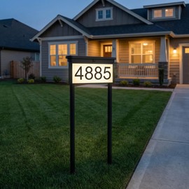 ZSYIQIXI Solar House Numbers For Outside，with Ground Stake - Solar Powered Waterproof LED Light for Outdoor House Number Sign