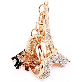 Llavero Torre Eiffel Diamantes de Imitación Llavero Encanto Monedero Bolso Decoración Mujer Carteras Monedero Bolso