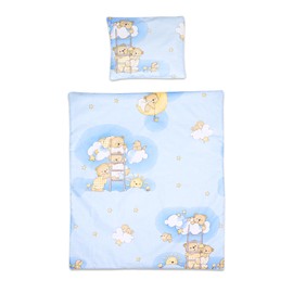Baby Comfort 2 Piece Duvet Cover & Pillowcase 80x70 cm Set for Crib, Cradle or Pram (Ladders Blue)