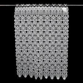 Molaxhome White Lace Window Valances 59inch,Rod Pocket Curtain Sheer Valance, for Home Kitchen Decor Window Treatments 688 29Wx35L