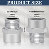 1/2" G (BSP) Female Thread to US 1/2" NPT Male