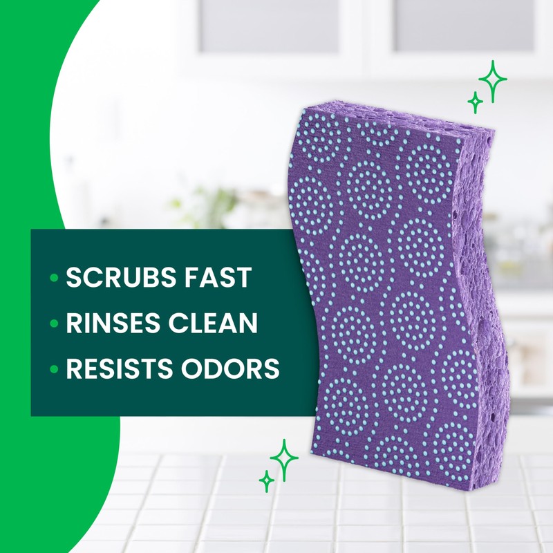 Scotch-Brite Odor Resist Non-Scratch Scrub Sponge, Dishwasher-Safe Kitchen Sponges that