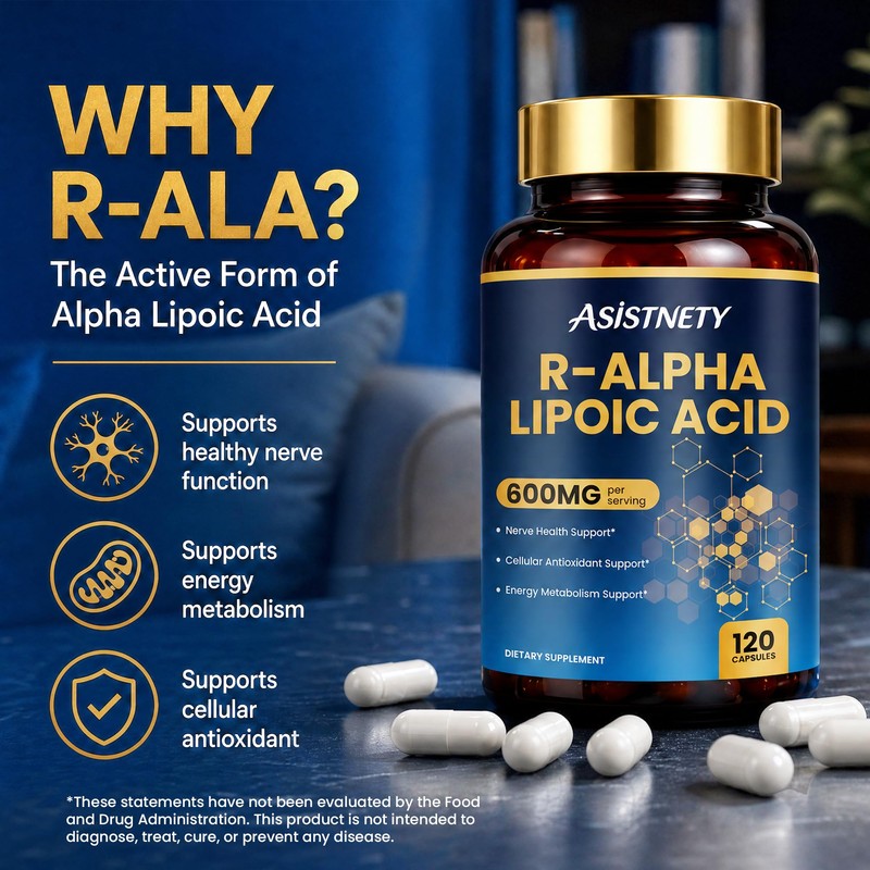 R-Alpha Lipoic Acid 600mg for Nerve Health & Energy Metabolism