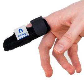 Actesso Neoprene Finger Splint Brace â Injury Support for Mallet Finger, Trigger Finger, Finger Pain, & Broken Finger â For Index, Middle & Ring (Black)