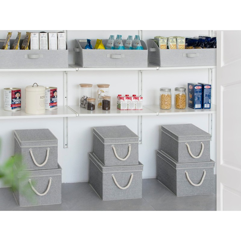 StorageWorks Storage Bins with Lids, Decorative Storage Boxes with Lid