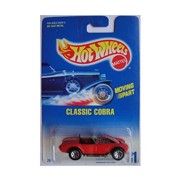 HOT WHEELS 1991 #31 RED CLASSIC COBRA 7 SPOKE WHEELS