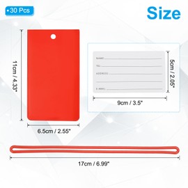 PATIKIL Luggage Tags, 30 Pcs Flexible PVC Travel Bag Name ID Identifier Label Tags Travel Essentials for Suitcases Bags Baggage Handbags, Red
