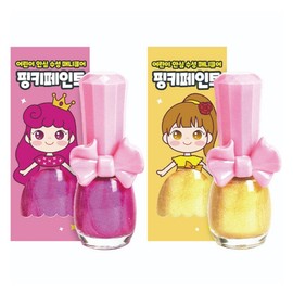 I'm Pinky Pinky Paint Children's Nail Polish 9ml x 2 types set, Shiny Pink, Shiny Gold, 1 set / 아임핑키 핑키페인트 어린이 매니큐어 9ml x 2종 세트, 샤이니핑크, 샤이니골드, 1세트