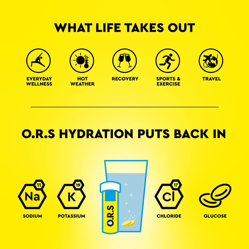 O.R.S Hydration Tablets with Electrolytes, Vegan, Gluten and Lactose Free