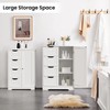 Topeakmart Bathroom Storage Cabinet Freestanding Floor Cabinet with 4 Drawers