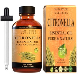 Citronella Essential Oil (4 oz) 100% Pure and Natural, Therapeutic Grade Perfect for Aromatherapy, Diffuser, DIY and More by Mary Tylor Naturals