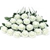20 Pcs White Artificial Flowers Fake Artificial Roses Silk Flower
