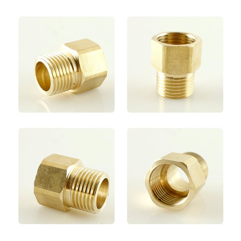4Pcs Brass Pipe Fitting, 1/2" NPT Male Pipe x 1/2"