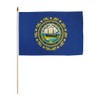 New Hampshire 12x18in Stick Flag - 1 dozen pack