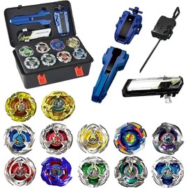 ASVEXKW BX Bey Battling Set, BX Tops Burst Blade Toy Combat Battling Game Set, X Spinning & X-Launchers, Greats Birthday Gift for Boys, Ages for 8 10 12+ (12 Spinning Tops)