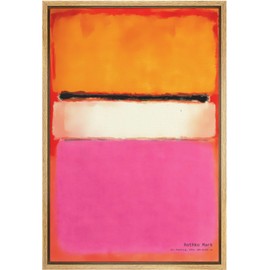 SIGNLEADER Framed Canvas Print Wall Art Vibrant Multicolor Retro Geometric Color Blocks Abstract Shapes Illustration Modern Art Decorative Nordic Zen for Living Room, Bedroom, Office - 16"x24" NATURAL