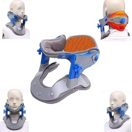 Cervical Collar Orthosis Vertebra Neck Brace Support Adjustable Air Traction Belt with Pump for Neck Shoulder Back Pain