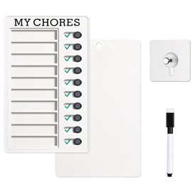Erasable Chore Chart for Kids with Markers and Wall Hook,Sliding Daily Routine Chores Chart for Kids and Adults(1Pcs White)